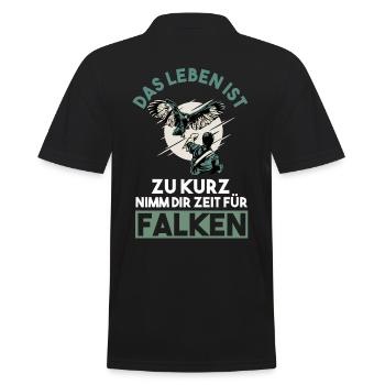 Falkner Falken Falknerei - Männer Poloshirt - Schwarz - Hinten - Kai (181cm)