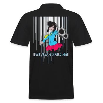 Anime Style Girl Power Geschenkidee - Männer Poloshirt - Schwarz - Hinten - Kai (181cm)