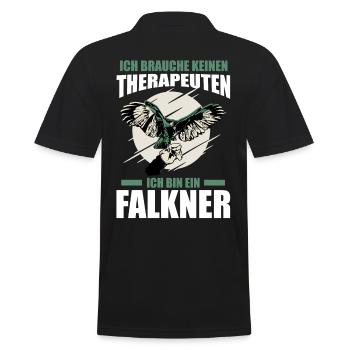 Falkner Falken Falknerei - Männer Poloshirt - Schwarz - Hinten - Kai (181cm)