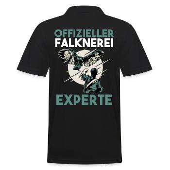 Falkner Falken Falknerei - Männer Poloshirt - Schwarz - Hinten - Kai (181cm)