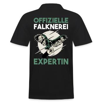 Falknerin Falken Falknerei - Männer Poloshirt - Schwarz - Hinten - Kai (181cm)