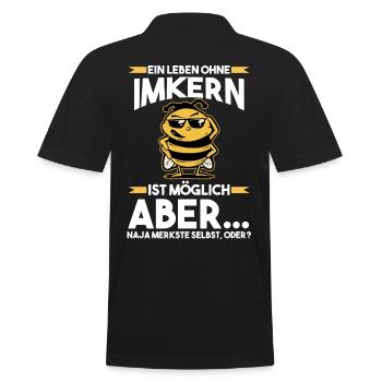 Biene Bienen Imkerei Honig Imker - Männer Poloshirt - Schwarz - Hinten - Kai (181cm)