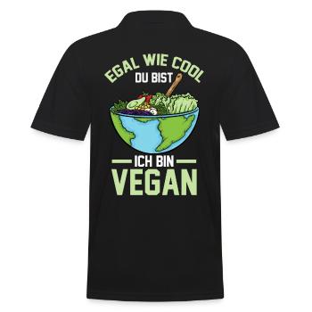 Vegan Vegetarier Veganer - Männer Poloshirt - Schwarz - Hinten - Kai (181cm)