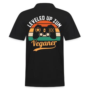 Gamer Gambler Végétalien Végétarien Végétalien - Polo Homme - noir - Dos - Kai (181cm)