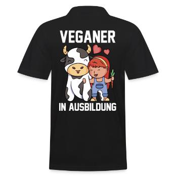 Veganer Vegan - Männer Poloshirt - Schwarz - Hinten - Kai (181cm)