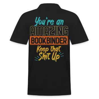Amazing Bookbinder Keep It Up - Men's Polo Shirt - black - Back - Kai (181cm)