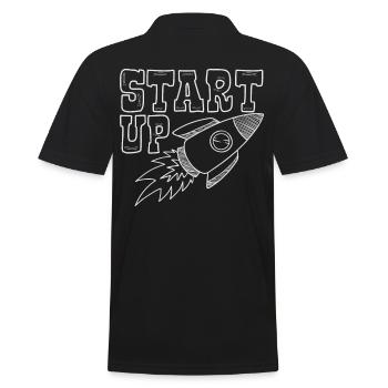 Startup Start Up Rocket Founder - Men's Polo Shirt - black - Back - Kai (181cm)