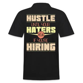 Hustle Haters Hiring Startup Founder - Men's Polo Shirt - black - Back - Kai (181cm)