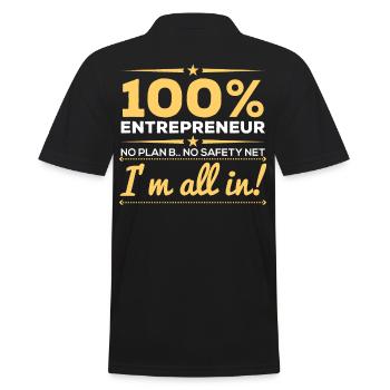 100 Percent Entrepreneur All In - Men's Polo Shirt - black - Back - Kai (181cm)
