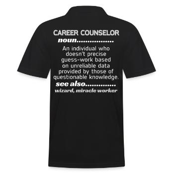 Career Counselor Miracle Worker - Men's Polo Shirt - black - Back - Kai (181cm)
