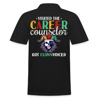 Career Counselor Clown Voice - Men's Polo Shirt - black - Back - Kai (181cm)