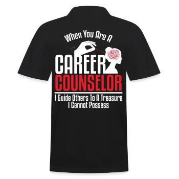 Career Counselor Guide To Treasure - Men's Polo Shirt - black - Back - Kai (181cm)