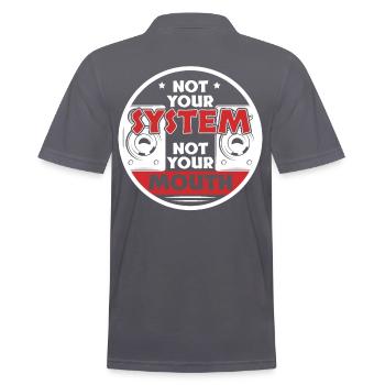 Not Your System Not Your Mouth - Men's Polo Shirt - charcoal grey - Back - Nico (186cm)