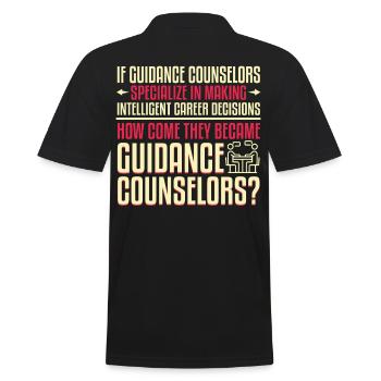 Guidance Counselor Intelligent - Men's Polo Shirt - black - Back - Kai (181cm)