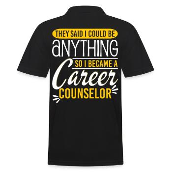 I Became A Career Counselor - Men's Polo Shirt - black - Back - Kai (181cm)