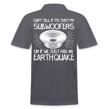 Not Sure If Subwoofer Or Earthquake - Men's Polo Shirt - charcoal grey - Back - Nico (186cm)