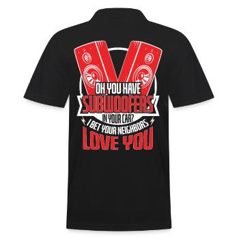 Subwoofers Car Neighbors Love - Men's Polo Shirt - black - Back - Kai (181cm)
