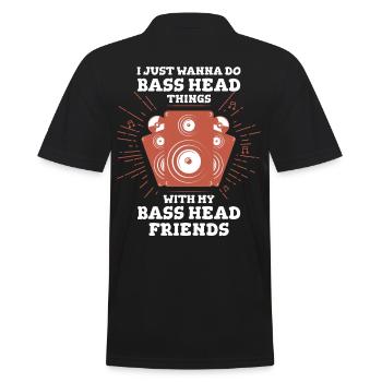 Bass Head Things Bass Head Friends - Men's Polo Shirt - black - Back - Kai (181cm)
