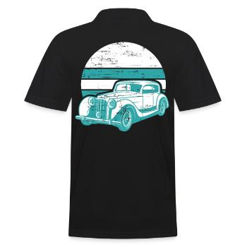 Vintage Car Oldtimer Retro Oldschool - Men's Polo Shirt - black - Back - Kai (181cm)