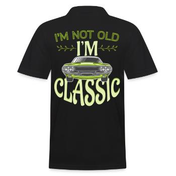 Not Old But Classic Vintage Cars - Men's Polo Shirt - black - Back - Kai (181cm)