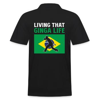 Vivre cette vie Ginga Capoeira Martial Brésilien - Polo Homme - noir - Dos - Kai (181cm)