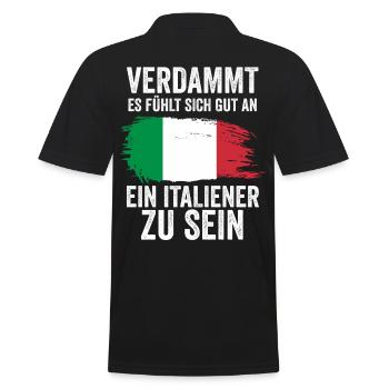 Italia Italien Italiener Italienisches - Männer Poloshirt - Schwarz - Hinten - Kai (181cm)