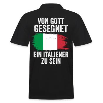 Italia Italien Italiener Italienisches - Männer Poloshirt - Schwarz - Hinten - Kai (181cm)