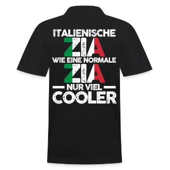 Italia Zia Italienerin Tante Italien - Männer Poloshirt - Schwarz - Hinten - Kai (181cm)