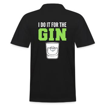 I Do It For The Gin - Männer Poloshirt - Schwarz - Hinten - Kai (181cm)