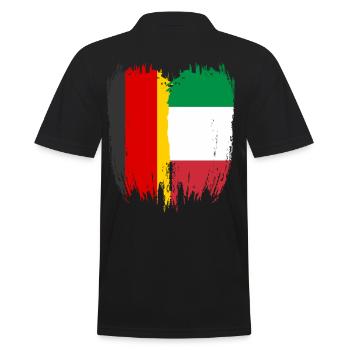Deutschland Flagge Italien - Männer Poloshirt - Schwarz - Hinten - Kai (181cm)