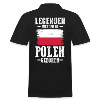 Polska Polen Pole Polnisches - Männer Poloshirt - Schwarz - Hinten - Kai (181cm)