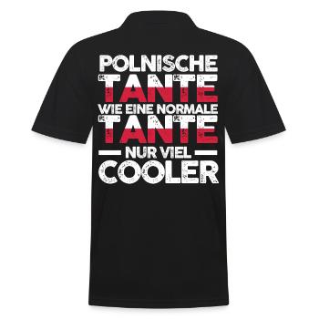 Polska Polin Tante Polen - Männer Poloshirt - Schwarz - Hinten - Kai (181cm)