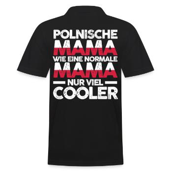 Polin Polenische Mama Polen Mutter Polska - Männer Poloshirt - Schwarz - Hinten - Kai (181cm)
