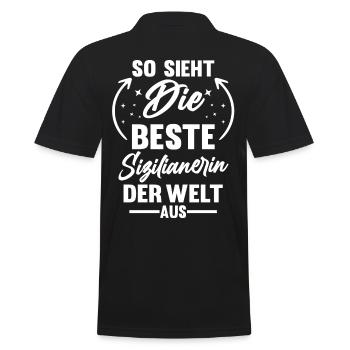 Sicilia Sizilien Sizilianerin Sizilianisches - Männer Poloshirt - Schwarz - Hinten - Kai (181cm)