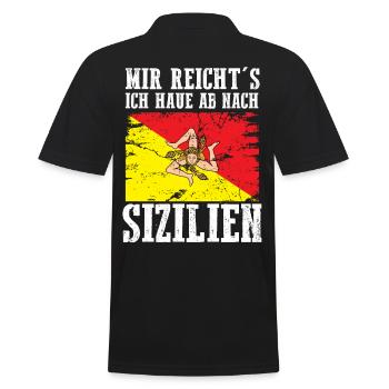 Sicilia Sizilien Sizilianer - Männer Poloshirt - Schwarz - Hinten - Kai (181cm)