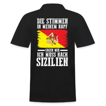 Sicilia Sizilien Sizilianer Sizilianisches - Männer Poloshirt - Schwarz - Hinten - Kai (181cm)
