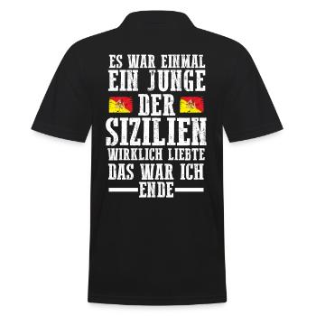Sicilia Sizilien Sizilianer Sizilianisches - Männer Poloshirt - Schwarz - Hinten - Kai (181cm)