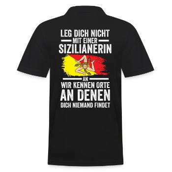 Sicilia Sizilien Sizilianer Sizilianisches - Männer Poloshirt - Schwarz - Hinten - Kai (181cm)