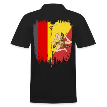 Deutschland Flagge Sizilien - Männer Poloshirt - Schwarz - Hinten - Kai (181cm)