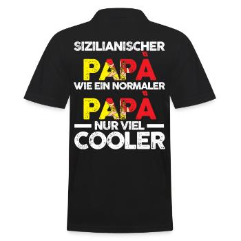 Sizilienischer Papa Sicilia Vater Sizilianer Sizil - Männer Poloshirt - Schwarz - Hinten - Kai (181cm)