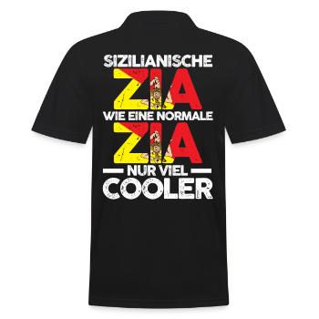 Sicilia Zia Sizilianerin Tante Sizilien - Männer Poloshirt - Schwarz - Hinten - Kai (181cm)