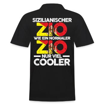 Sicilia Zio Sizilianer Onkel Sizilien - Männer Poloshirt - Schwarz - Hinten - Kai (181cm)