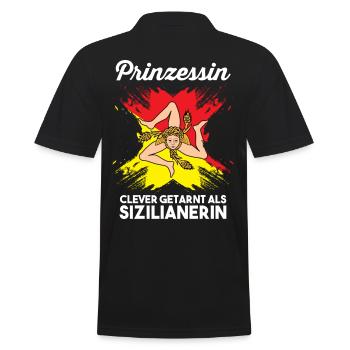 Prinzessin Sicilia Sizilianer Sizilianisches Sizil - Männer Poloshirt - Schwarz - Hinten - Kai (181cm)