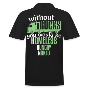 Without Trucks Homeless Hungry - Men's Polo Shirt - black - Back - Kai (181cm)