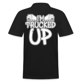 Trucked Up Trucker Truck Driving - Men's Polo Shirt - black - Back - Kai (181cm)