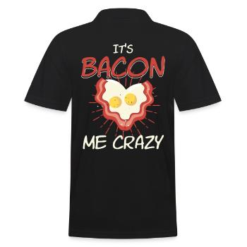 Bacon Me Crazy Bacon And Eggs - Men's Polo Shirt - black - Back - Kai (181cm)