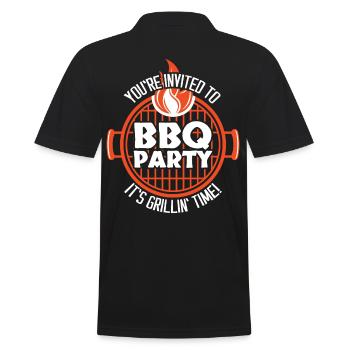 Invited To BBQ Party Grillin Time - Men's Polo Shirt - black - Back - Kai (181cm)