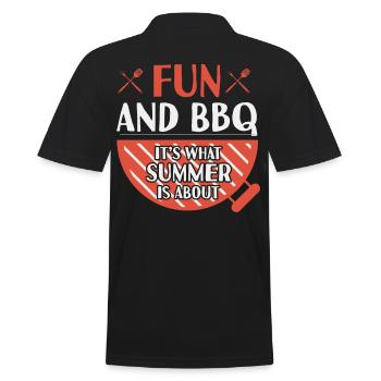Fun And BBQ Summer Grilling Barbecue - Men's Polo Shirt - black - Back - Kai (181cm)