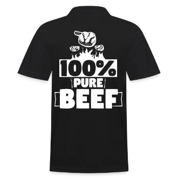 100% Pure Beef Meat Lover - Men's Polo Shirt - black - Back - Kai (181cm)