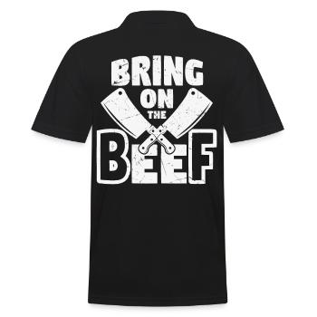 Bring On The Beef Butcher Knives - Men's Polo Shirt - black - Back - Kai (181cm)